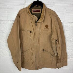 DRI-DUCK Tan E TEAM SAFETY Coat with Stand-Up Collar and Durable Fabric SZ 2XL